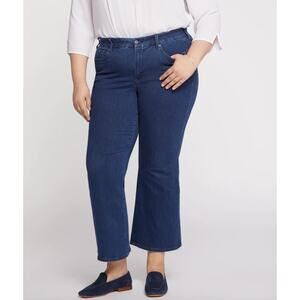 NYDJ Jeans 3X (24W/26W) Relaxed Kick Flare High Rise Ankle LiftTuck Blue Genesis